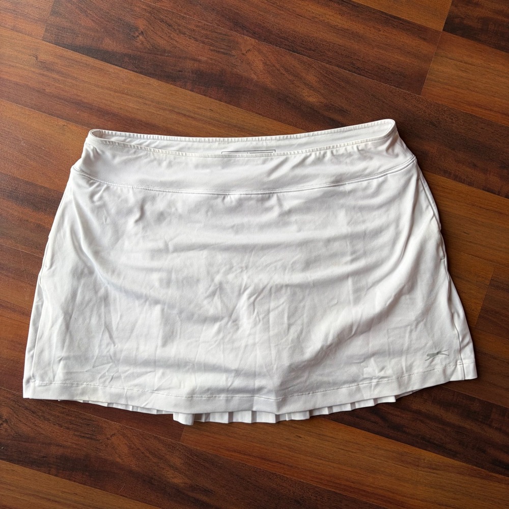 Slazenger Golf Skort Womens XL White Pleated Back Athletic Tennis Skirt RN104141